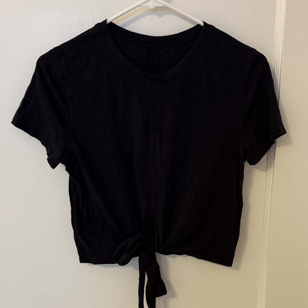 Lulu Lemon Black Tie-Front Women's Top